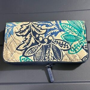 Vera Bradley Blue and Green Quilted print Wallet
